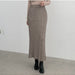 Autumn Winter Side Slit Sexy Design High Waist Slimming Pencil Skirt Knitted Half Wool Dress-Fancey Boutique