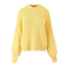 Autumn Winter Women Texture Warm Thickened Sweater Casual Patchwork round Neck Sweater Short Sets-Yellow-Fancey Boutique