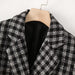 Autumn Woolen Plaid Blazer Women Small Blazer-Fancey Boutique