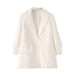 Autumn Women Woolen Napping Loose Blazer Women-Ivory-Fancey Boutique