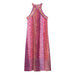 Autumn Women Clothing Beads Decoration Loose Tie Dye Dress-Fancey Boutique