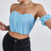 Women Clothing Pleated Pleated Sexy Backless Small Top-Fancey Boutique