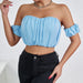 Women Clothing Pleated Pleated Sexy Backless Small Top-Fancey Boutique