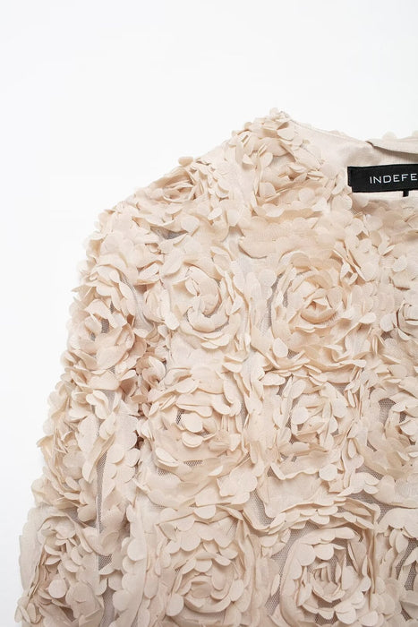 Autumn Winter Women Clothing Short Personalized Texture Floral Jacket Coat-Fancey Boutique