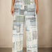 Newspaper Printing Design Wide Leg Jeans Women All Match Drooping Slimming Straight Jeans-Fancey Boutique