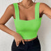 Camisole Wide Shoulder Strap Sleeveless Outerwear Top Sexy Slim Fit Sexy Back-Fancey Boutique