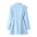 Blue Short Blazer for Women Spring Autumn Casual Long Sleeve Blazer-Fancey Boutique