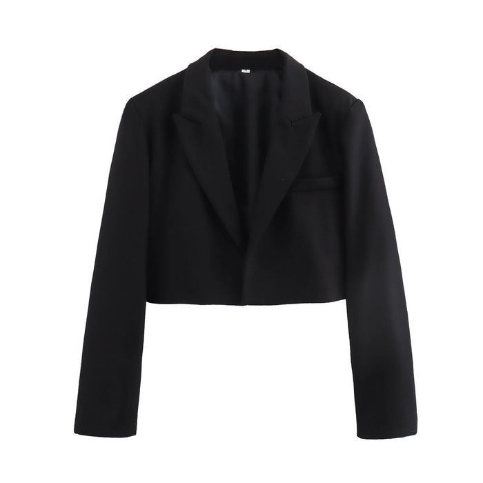 Women Long Sleeve Coat Multicolor Short Women Blazers-Black-Fancey Boutique