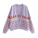 Women Jacquard Knitted Loose Casual Long Sleeve Coat-Fancey Boutique