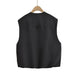 Women Clothing Summer Street Camisole Row Button Round Neck Vest Top-Fancey Boutique