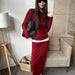 Autumn Winter Soft Modal Women Casual Top Wide Leg Pants Christmas Red Two Piece Set-Red Skirt Set-Fancey Boutique