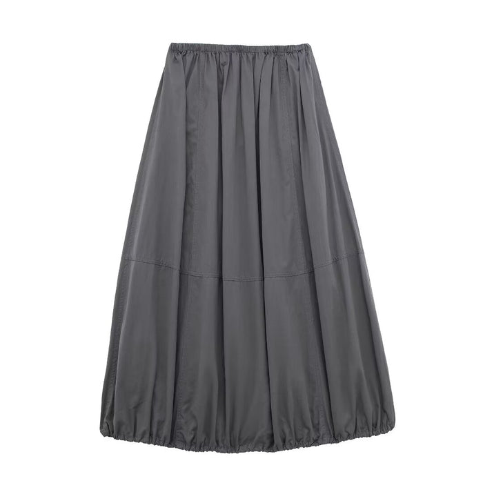 Women Solid Color High Waist Casual Pleated Nylon Skirt-Fancey Boutique