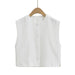 Summer Rround Neck Sleeveless Single Breasted Solid Color Sweater for Women-White-Fancey Boutique