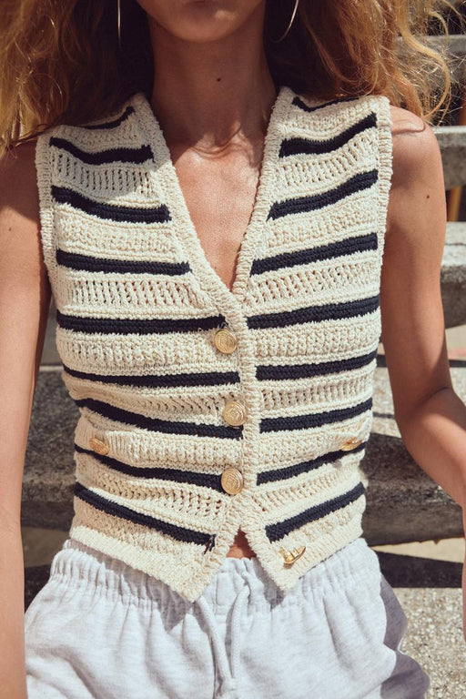 Women Clothing Summer Street Striped Knitted Vest Top-Fancey Boutique