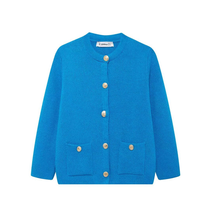 Fall Women Clothing Fashionable All Match Casual Simple Knitting Coat-Blue-Fancey Boutique