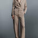 Fall Women Draping Blazer Straight Leg Pants Suit-Fancey Boutique