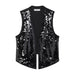 Women Asymmetric Hem Beads Decoration Vest Beads Decoration Short Dress-Fancey Boutique