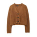 Women Clothing Autumn Winter Simple Pocket Decorative Knitted Coat-Fancey Boutique