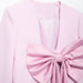 Fall Women Clothing Silk Satin Texture Bowknot Decoration Blazer-Fancey Boutique