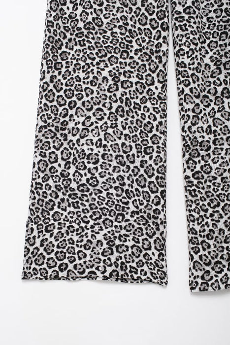 Autumn Women Clothing Animal Print Slim Fit Long Sleeve Trousers Suit-Fancey Boutique