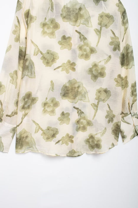 Autumn Women Shirt Floral Print Shirt