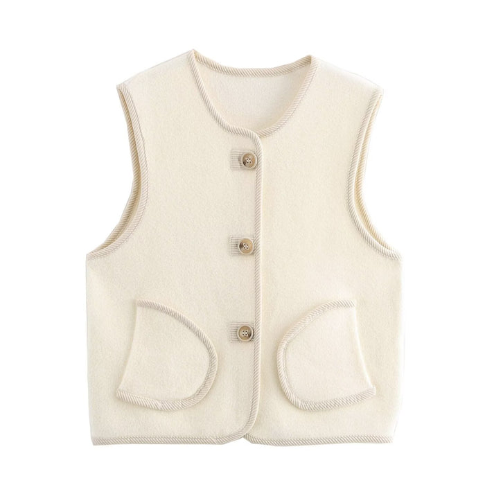 Fall Women Clothing Double Sided Cotton Knitted Corduroy Edge Vest-Fancey Boutique