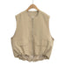 Women Round Neck Pleated Loose Vest-Vest-Fancey Boutique