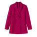 Fall Women Clothing Double Breasted Blazer-Coral Red-Fancey Boutique