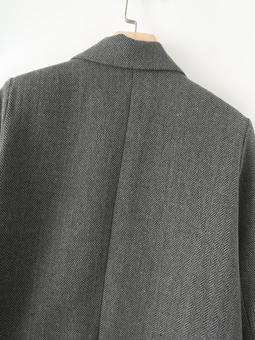 Autumn Women Herringbone Oblique Blazer-Fancey Boutique