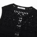 Women Clothing Autumn Black Hollowed Out Knitted Tassel Lace Short Vest Jacket-Fancey Boutique