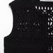 Women Clothing Autumn Black Hollowed Out Knitted Tassel Lace Short Vest Jacket-Fancey Boutique