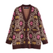 Fall Women Clothing Stylish Simple Casual Jacquard Cardigan-Multi-Fancey Boutique