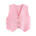 Summer Women Clothing All Match Casual Plain Stitch Short Vest-Fancey Boutique