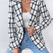 Women Autumn Winter Check Elegant Slim Fit Small Business Blazer-Multi-Fancey Boutique