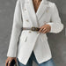 Women Autumn Winter Check Elegant Slim Fit Small Business Blazer-White-Fancey Boutique