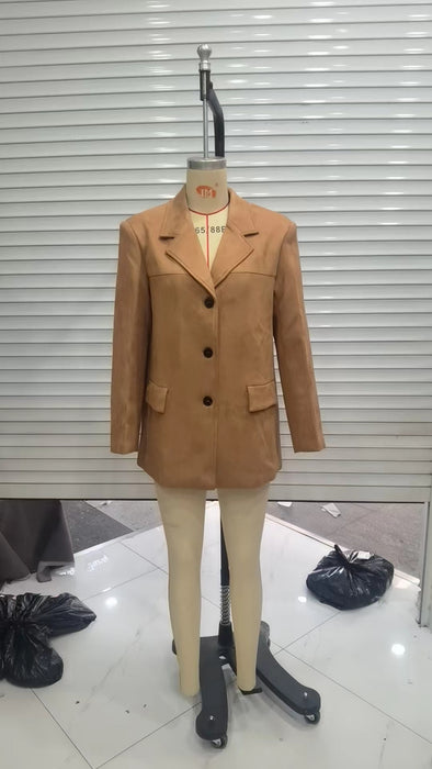 Fall Women Clothing Fashionable Simple Single Breasted Casual Blazers-Fancey Boutique