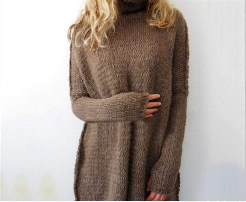 Autumn Winter Turtleneck Sweater Women Knitted Solid Color Office Women Knitwear Women-Fancey Boutique