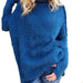 Autumn Winter Turtleneck Sweater Women Knitted Solid Color Office Women Knitwear Women-Sea Blue-Fancey Boutique