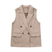 Fall Women Clothing Fashionable Temperamental All Match Waistcoat Double Breasted Suede Vest-Fancey Boutique