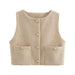 Autumn Women Clothing Street Casual Woolen Top Vest-Apricot-Fancey Boutique