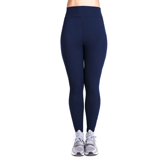 New Solid Color Tight Cycling Pants Women High Waist Stretch Leggings-Navy Blue-Fancey Boutique