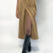 Fall Women Suede Texture Effect Paper Bag Midi Skirt-Fancey Boutique