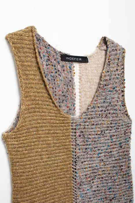 Women Clothing Autumn Bohemian Hand Stitched Visual Color Block Stitching Sweater Vest-Fancey Boutique