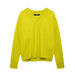 Fall Women Clothing Loose Pullover Casual Soft Glutinous Long Sleeve V Neck Slimming Sweater-Yellow-Fancey Boutique