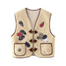 Autumn Women Clothing Affixed Cloth Embroidered Lamb Wool Vest Coat-Fancey Boutique