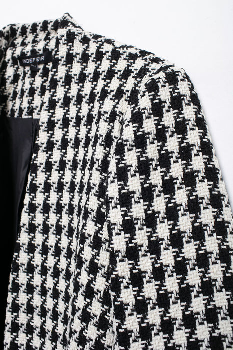 Fall Women Clothing Stylish Simple Houndstooth Woolen Coat-Fancey Boutique