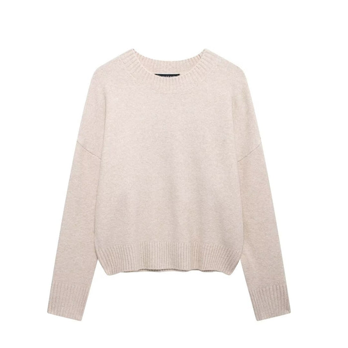 Fall Women Clothing Stylish Simple Soft Knitwear-Oatmeal Color-Fancey Boutique