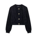 Autumn Texture Casual Bomber Jacket Jacket-Black-Fancey Boutique