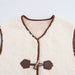 Women Casual All Match Lamb Fur Faux Shearling Jacket Horn Button Sleeveless Waistcoat Vest-Fancey Boutique