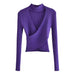 Women Clothing Spring Openwork Knitted Top-Purple-Fancey Boutique